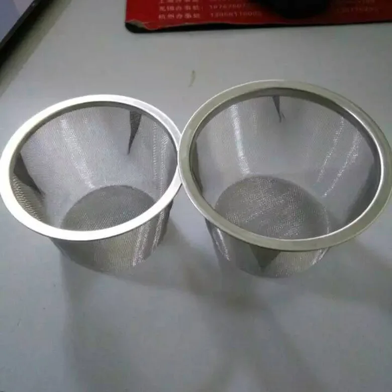 stainless steel wire mesh oil filter strainer rimmed dome screen oil filter cup