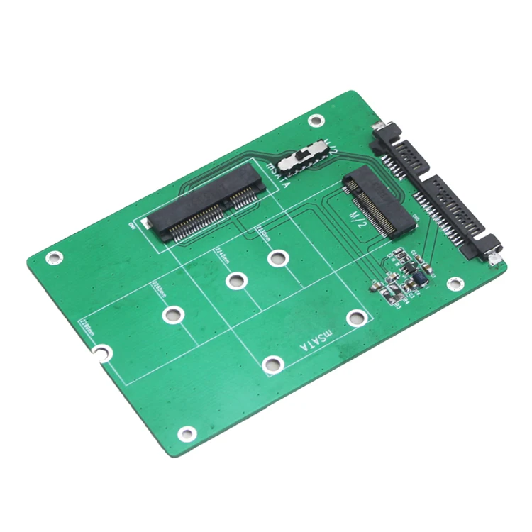2 in 1 Combine Mini PCI-E M.2 NGFF & mSATA SSD To SATA 3.0 III Adapter PCB Card