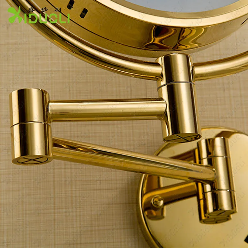 Китайский поставщик, светодиодное косметическое зеркало с золотой отделкой для ванной комнаты