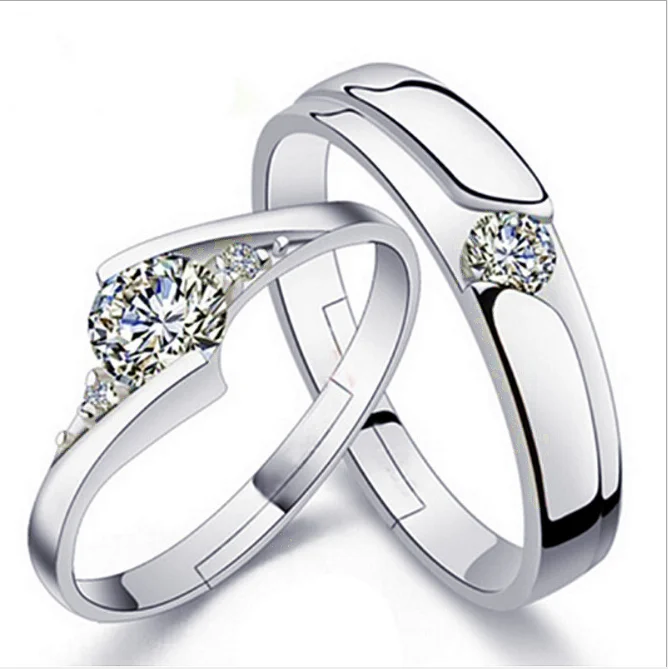 YL001 925 Silver Men and Women Marriage Rings Lettering Rings