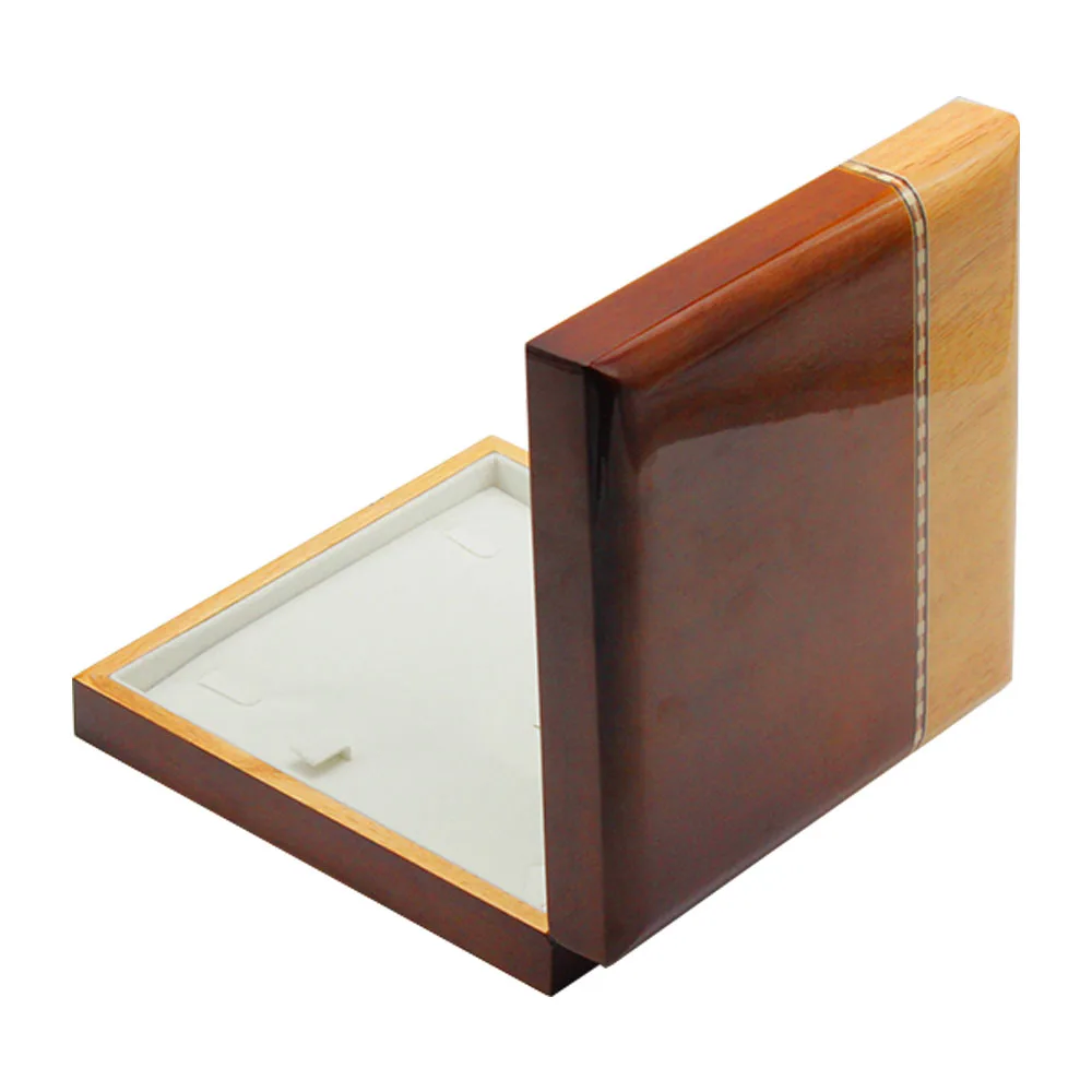 for ring gift case luxury double color light wood jewelry box