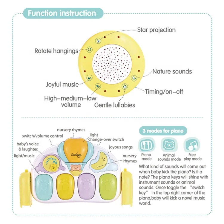 newborn non-toxic soft crawling play activity baby gym toys folding
