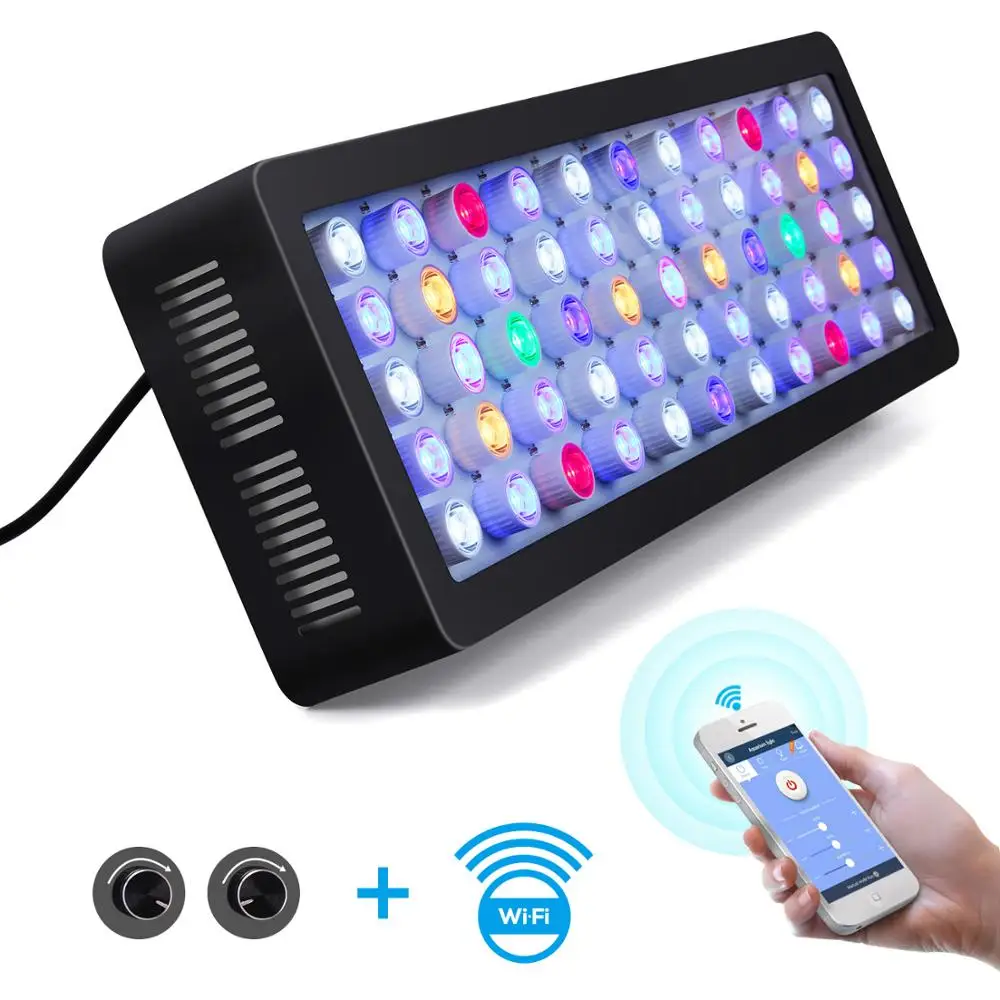 
Dimmable Full Spectrum WiFi 165W LED Aquarium Light for Coral Reef Fish Tank Lighting 