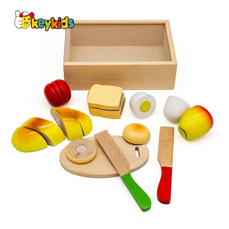 New hottest pretend play set wooden cutting food for kids W10B269