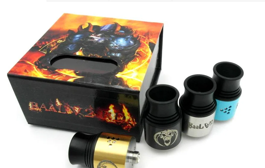 Vaporizer Baal V3 RDA Atomizers Baal 3.0 Rebuildable Airflow Control With Wide Bore Drip Tips Peek Insulators Fit 510 Mods