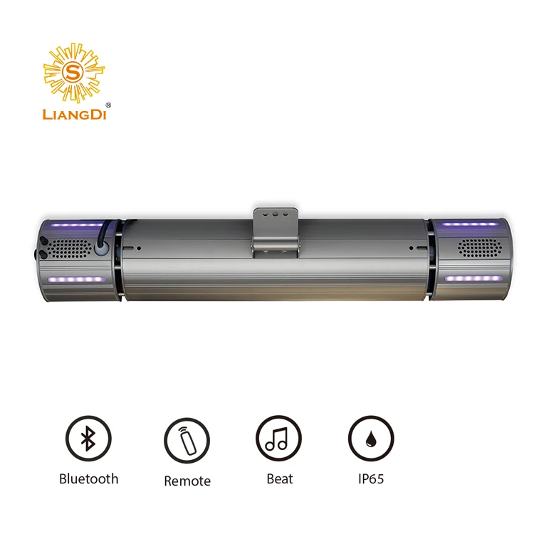 LIANGDI infrared outdoor heater with BT speaker and LED atmosphere light