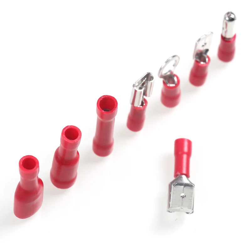 200PCS Assorted Insulated Electrical Wire Crimp Cable Connector Spade Butt Ring Fork Set Ring Lugs Terminals Kit