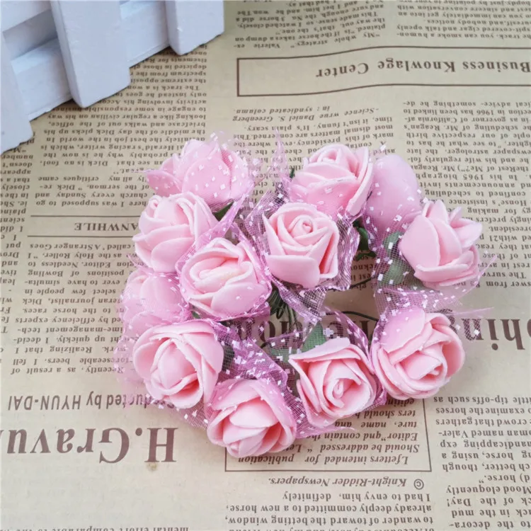 144 pieces/Pack Artificial Roses Foam Flower Head For Wedding Decoration