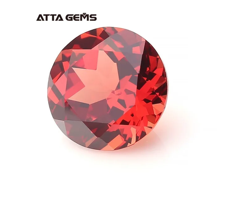 created orange sapphire #55  Round brilliant cut synthetic corundum