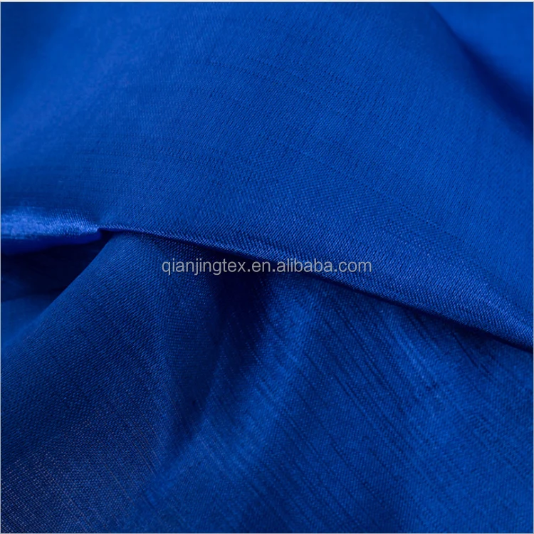 High quality 100% polyester shiny slub shantung fabric for fashion dress