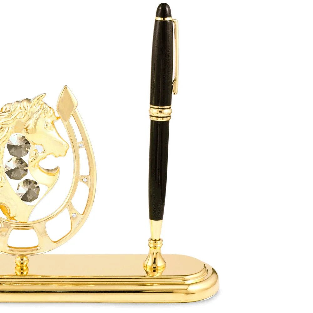 Качественный очаровательный позолоченный металлический держатель для ручки в форме подковы