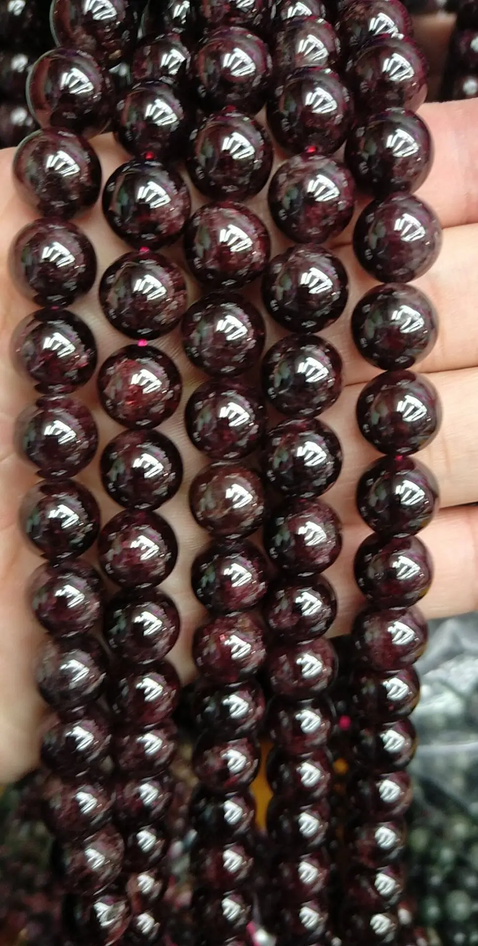 Wholesale Natural Garnet Loose Gemstone Round Garnet Stone Beads strand