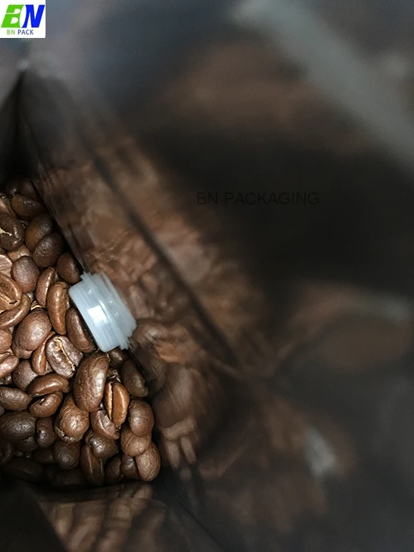 Custom logo Kraft paper+PLA biodegradable box bottom pouch bags with compostable valve