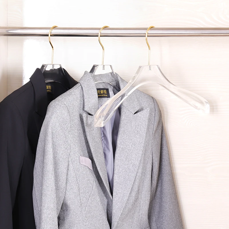 Wholesale  clear acrylic hangers for clothing shop acrylic clothes hanger for men