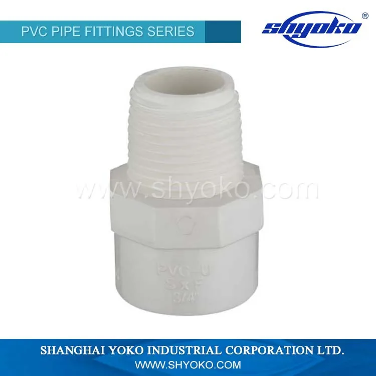 Factory manufacture various pvc pipe fittings male adapter