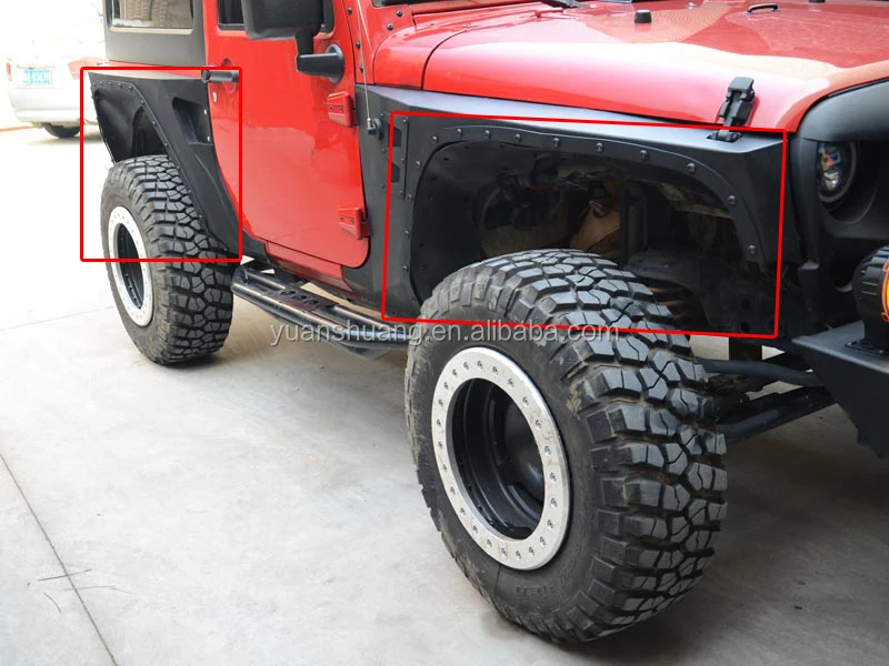 
Offroad 4 Doors Steel Crusher Flares Fender Flares Trims with Nail for Jeep Wrangler JK 2007+ Auto Accessories 