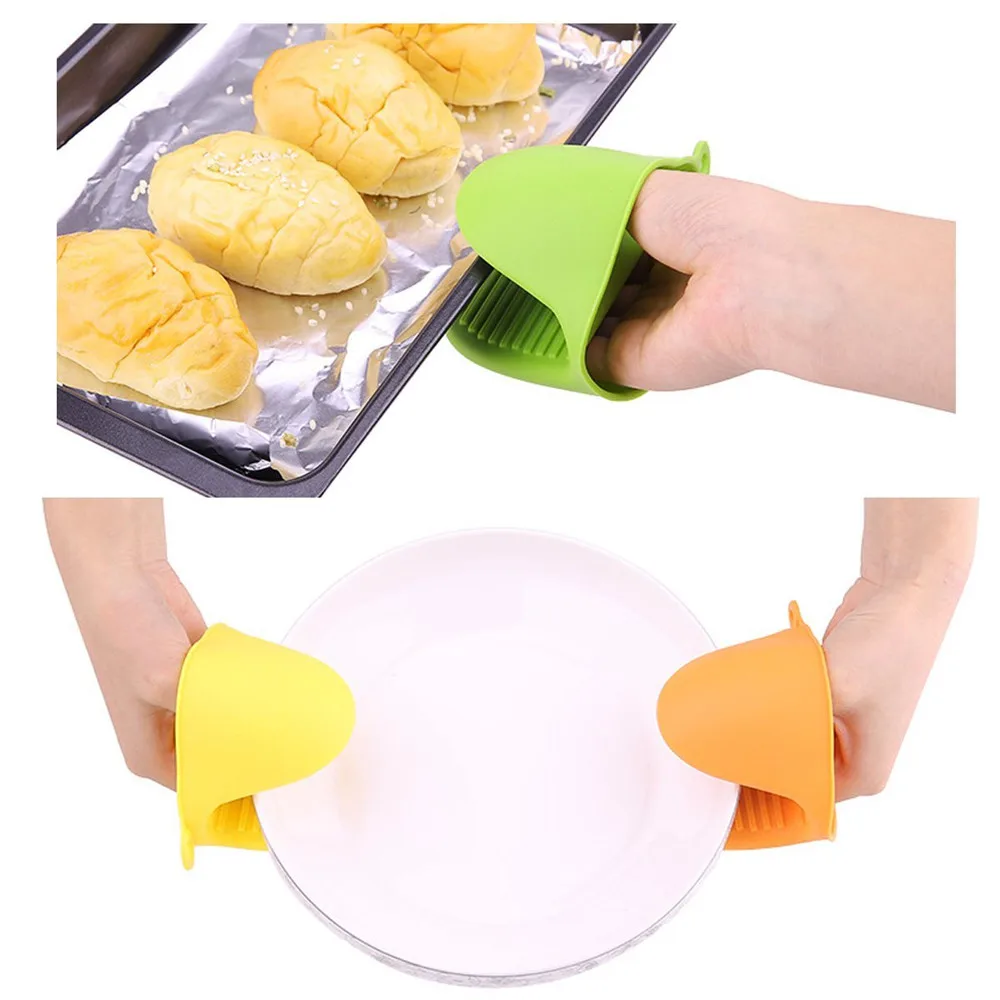 Kitchen Tool Pot Holder Clip Silicone Heat Resistant Oven Microwave Glove Mitt