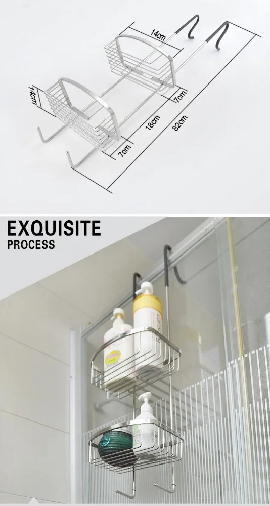
304 Stainless steel fastening without drilling corner shower shelf hanging 