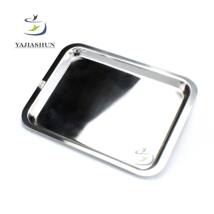 Japanese Style Silver Stainless Steel Food Service Plate Mirror Tray And Platters