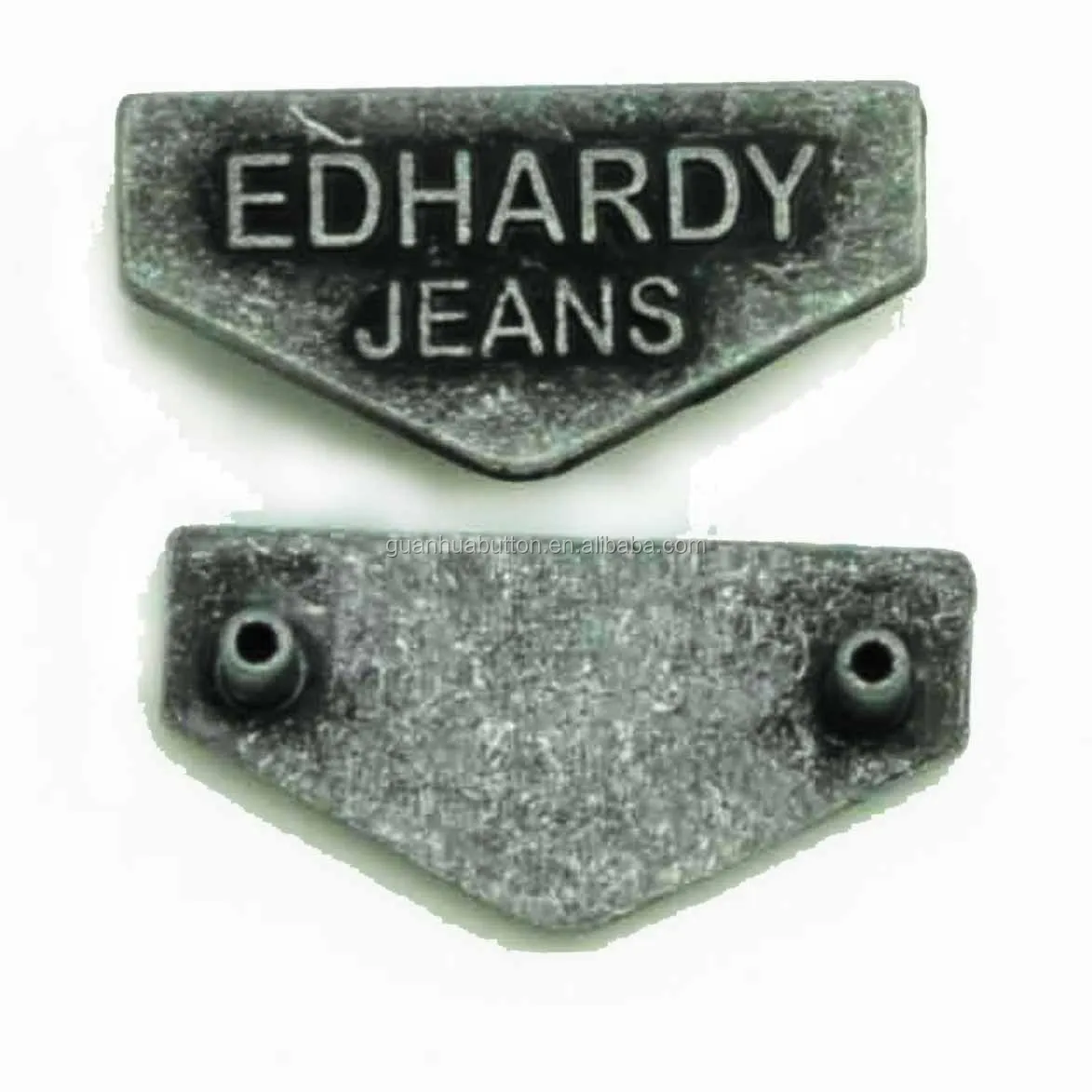 customized metal label with embossed letters for jeans