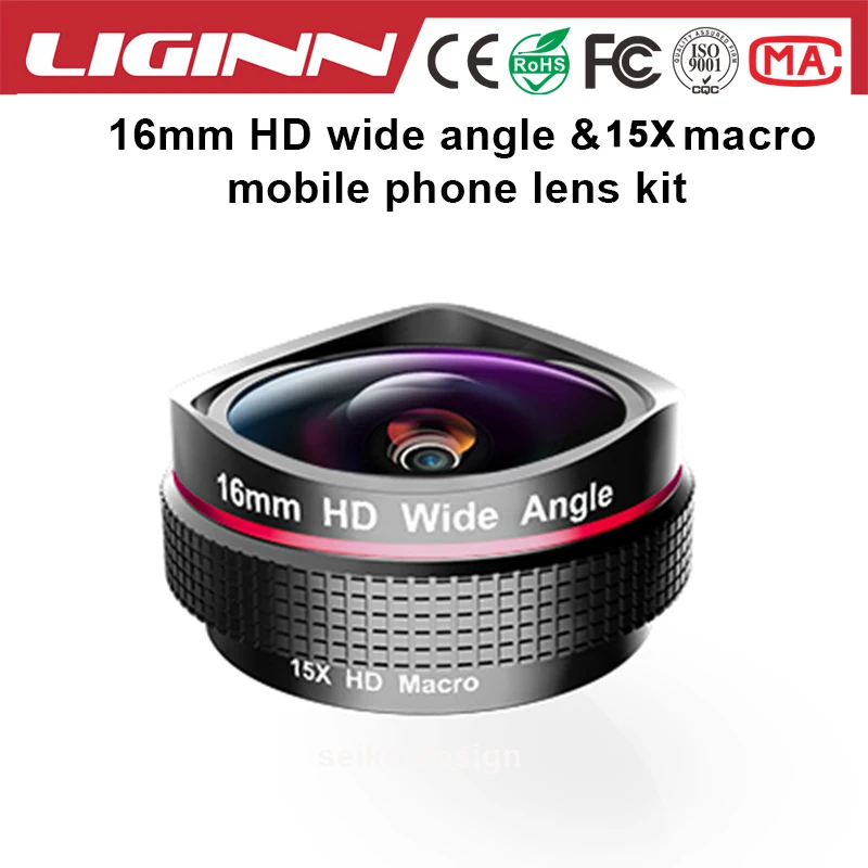 Liginn фабрики Китая Внешняя камера HD объектив 16 мм Супер широкоугольный макрообъектив комплект для iPhone6s