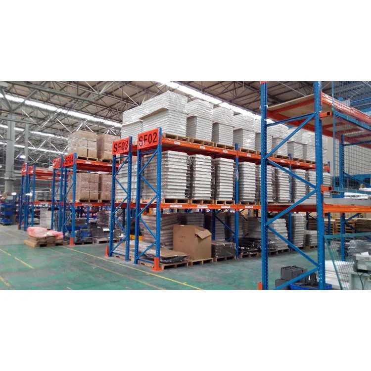 Металлический усиленный паллетный стеллаж для хранения тяжелых грузов в складских помещениях