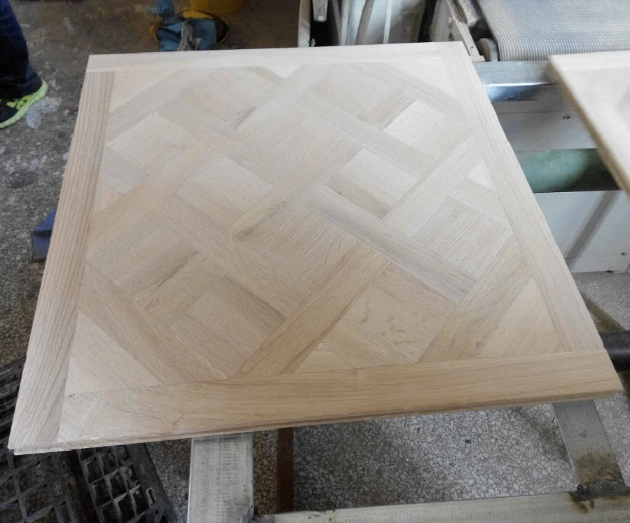 Raw Unfinished White Oak Versailles Solid Oak Parquet