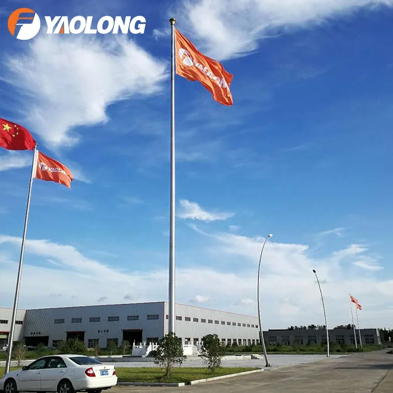 Yaolong Aluminum Alloy Electric Motorized Flag Pole Hot Dipped Galvanized Welding Flagpole