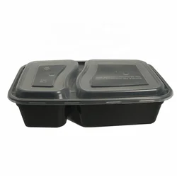 YQ6828 1000ml 2 compartment food container microwave disposable plastic container / fruit storage container/lunch box