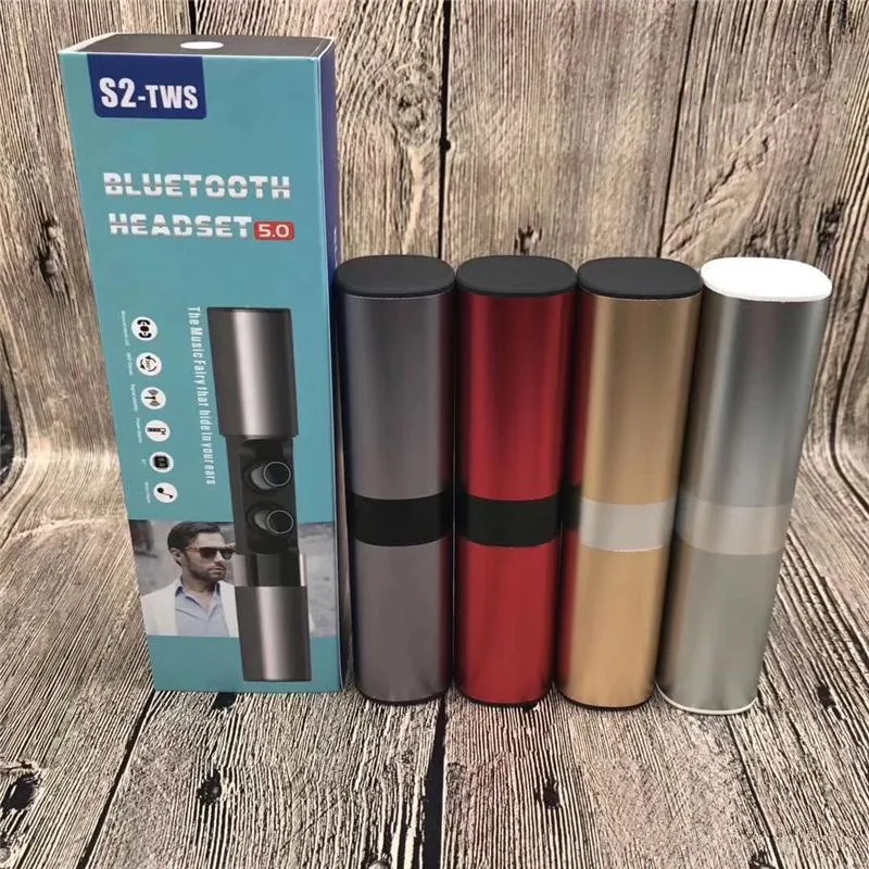 TWS IP67 Waterproof S2 Sport BT 5.0 HIFI Sound Wireless Earbuds With Charging Box Noise Cancelling Headphone