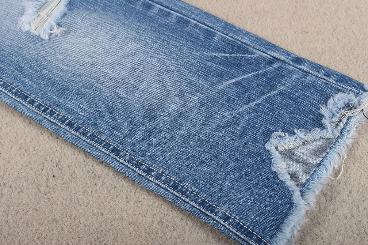 Stocklots ready to ship 11oz cotton stretch crosshatch slub denim fabric for men jeans