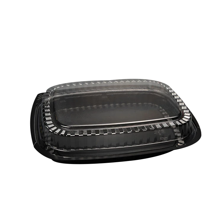 Wholesale Plastic Packaging Containers Plastic Serving Tray Black Stackable Trays For Food