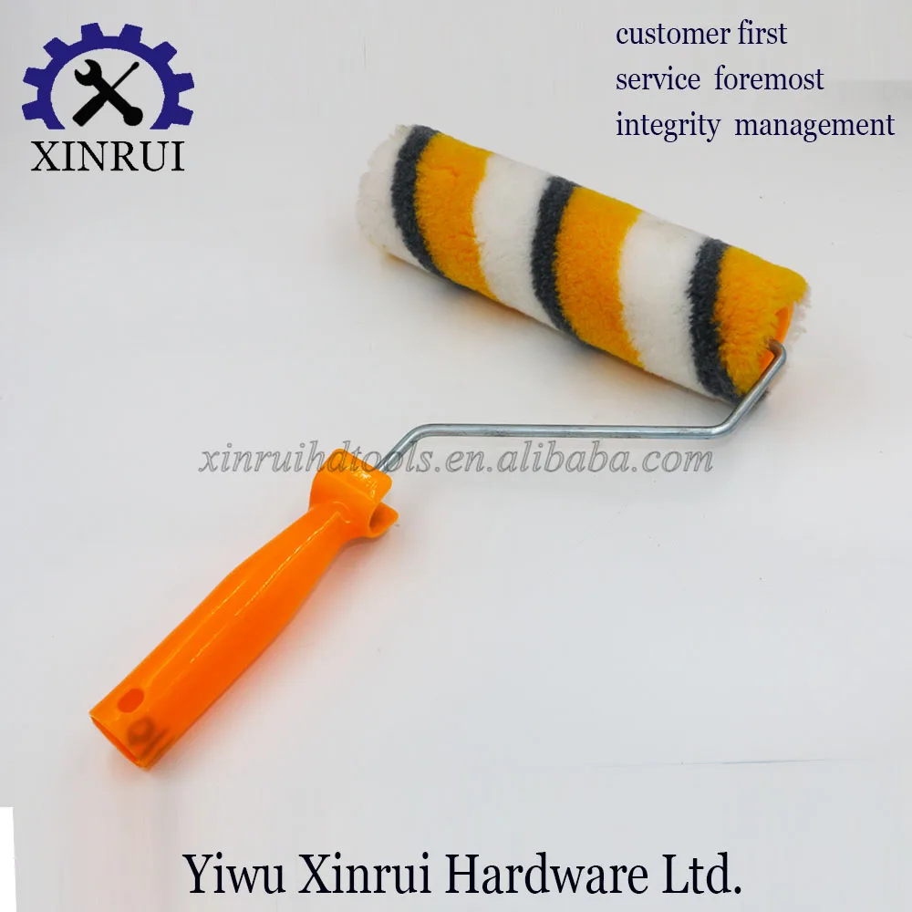 High Quality Paint Roller Brush with Yellow Gray White Bar for Wall Painting