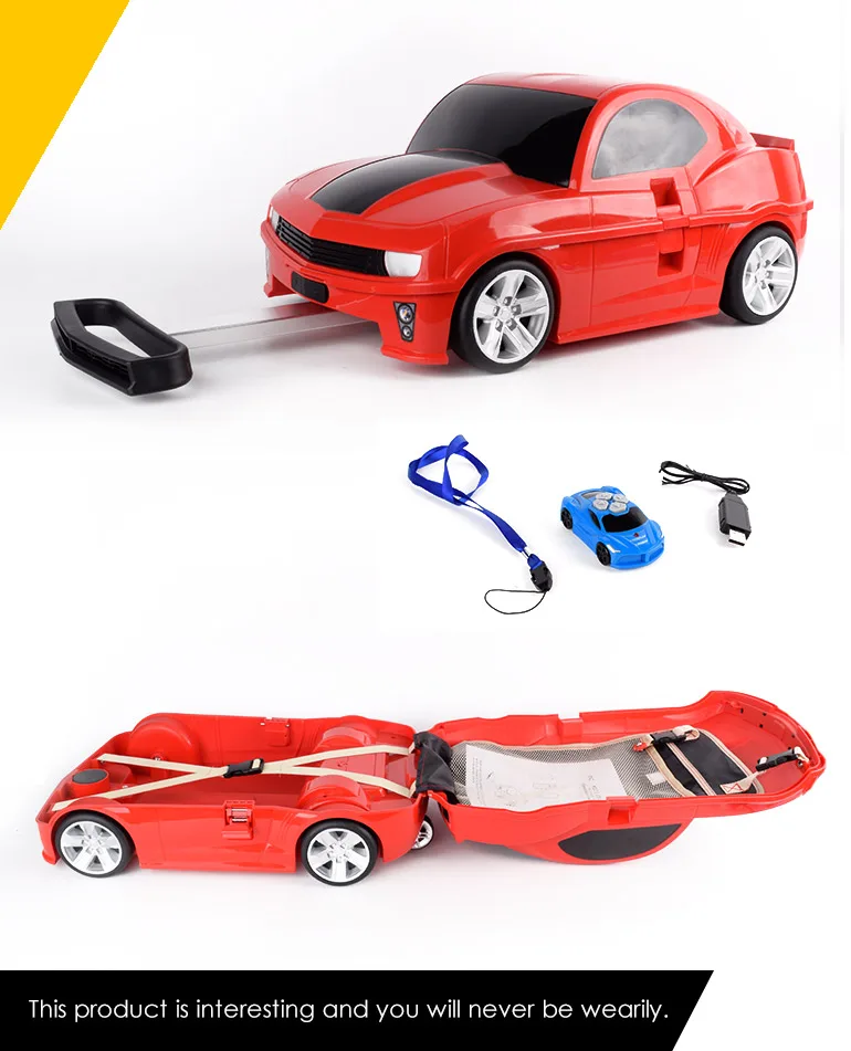 
 Детский 2 в 1 чемодан на колесиках для путешествий с дистанционным управлением Детский чемодан с автомобилем  