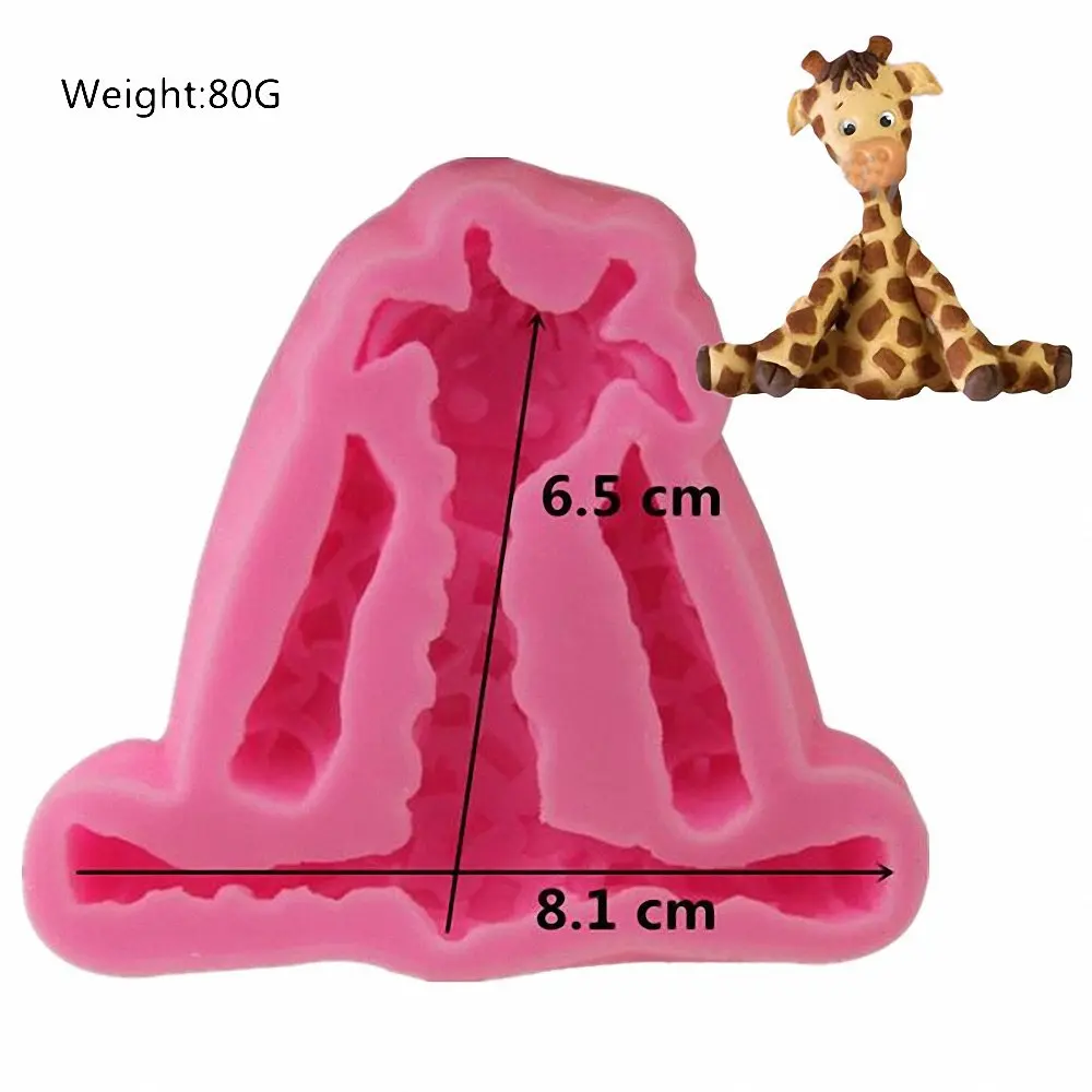 Africa Animals Fondant Molds Set-Zoo Themed Giraffe Rabbit Elephant Lion Monkey Silicone Cake Mold for Resin Decorating Tools