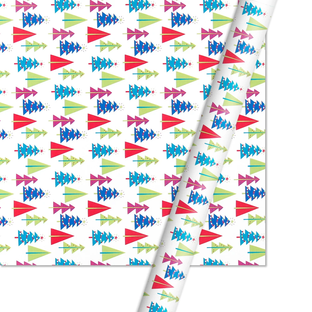 
wholesale printed father christmas gift wrapping paper roll/sheet 