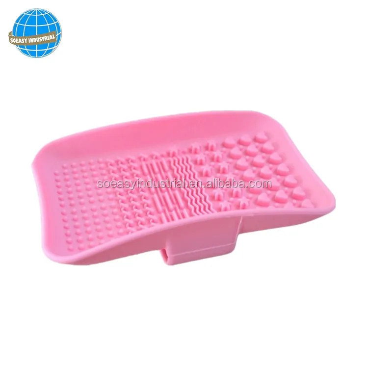 Silicone Plate-Shaped Makeup Brush Cleaner Cosmetics Washing Tool with Convenient Brush Cleaning Mat