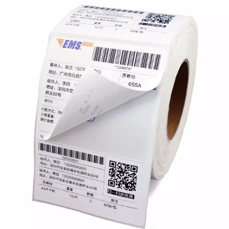 Customized Direct Thermal Labels Sticker Roll Double Layer Self Adhesive Labels 136x100 Shipping Labels
