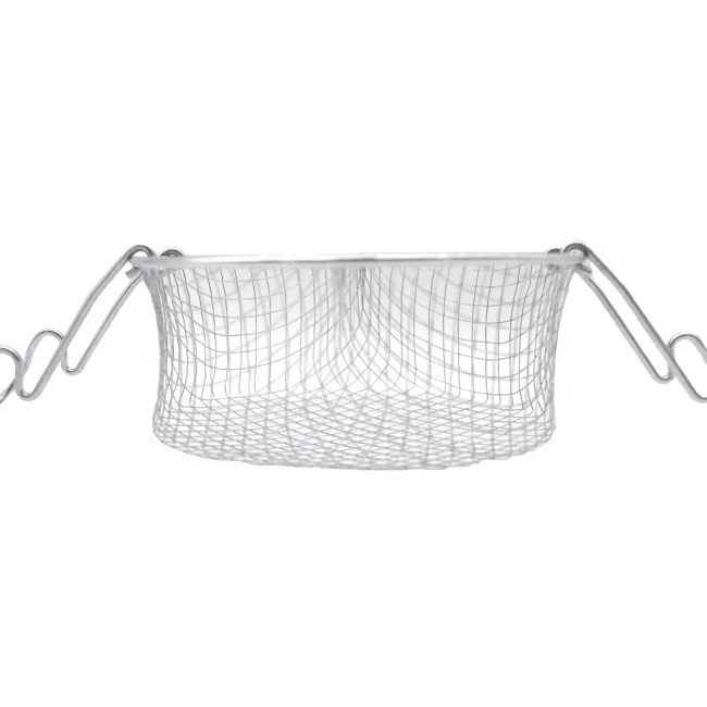 Food Grade Fry Mesh Basket Steam Strainer Collapsible Handle Cooking Net Mesh Basket Strainer Colander