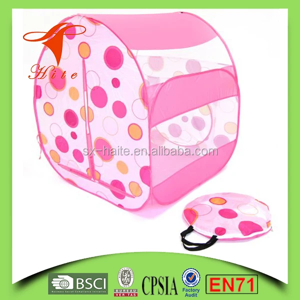 Princess Pink Polka Dot Twist Play Ball Tent House for Kids