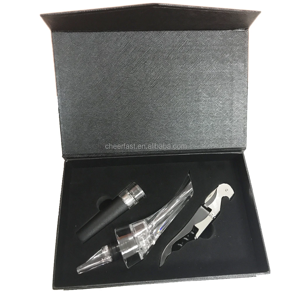 Manufacturer wholesale wine bottle stopper aerator gift set