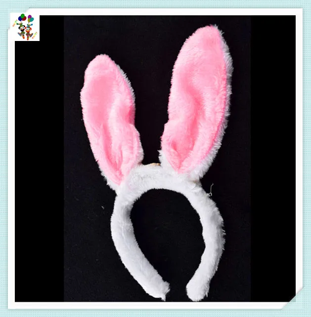 Cheap Easter Party Animal White Fur Pink Rabbit Bunny Ears Headbands HPC-0744