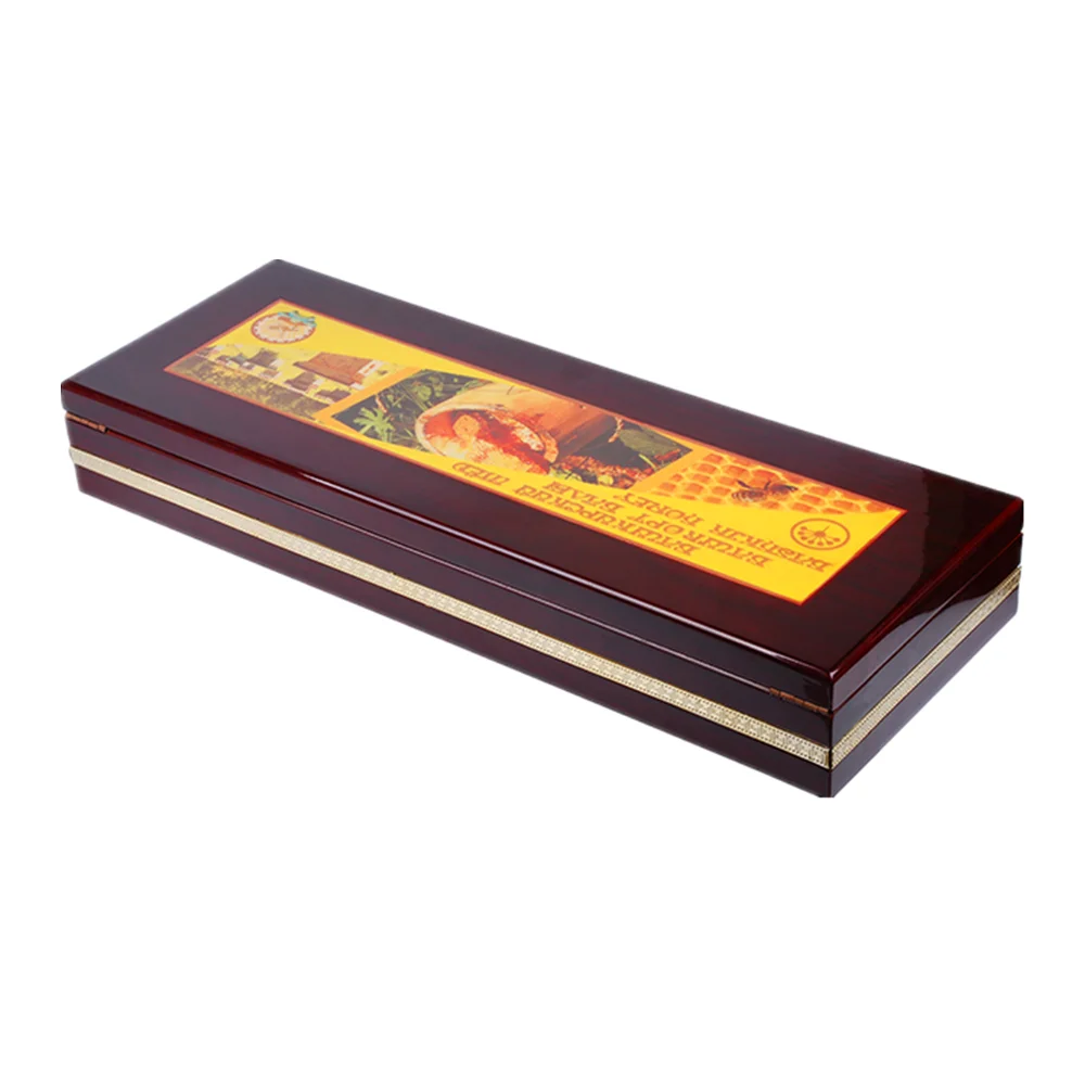 Глянцевая русская деревянная подарочная коробка шоколада