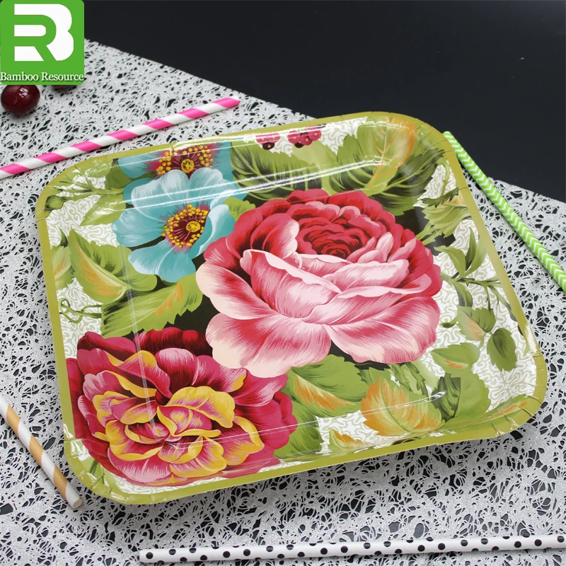 
 Одноразовое пищевое сырье с золотым покрытием, бумажная тарелка для вечеринки/dinne  