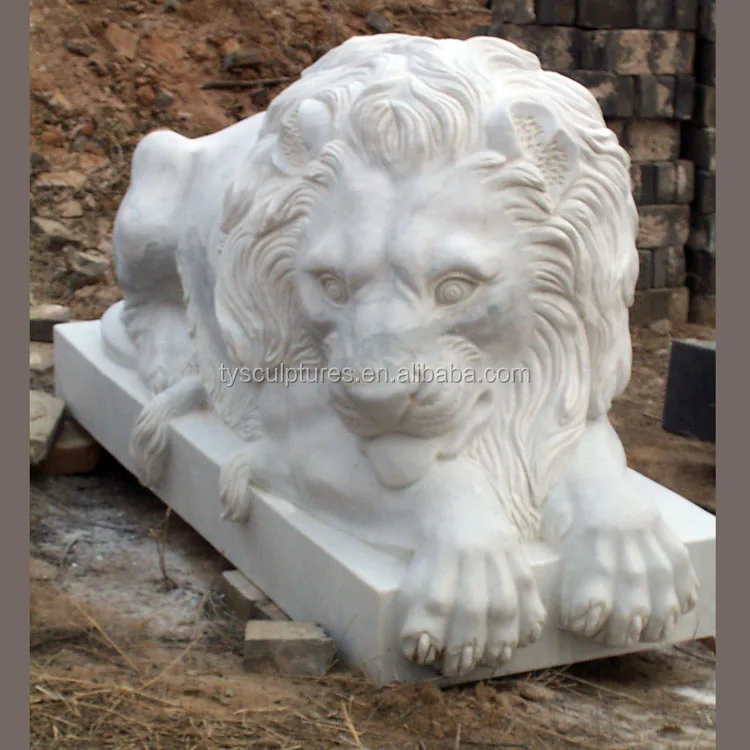 Best selling european style white small lion statue for garden ornament