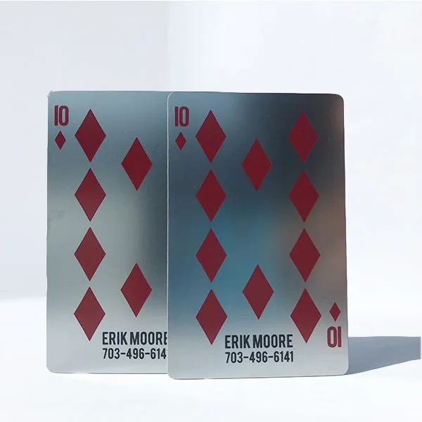 
Novelty Custom Screen Printing Metal Playing Cards Stainless Steel Cards 