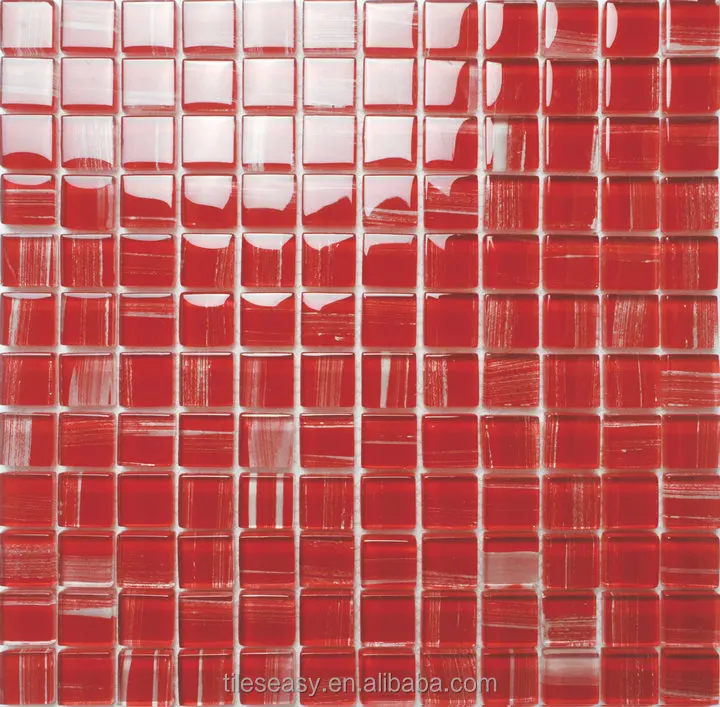 China factory red mosaic glass tile