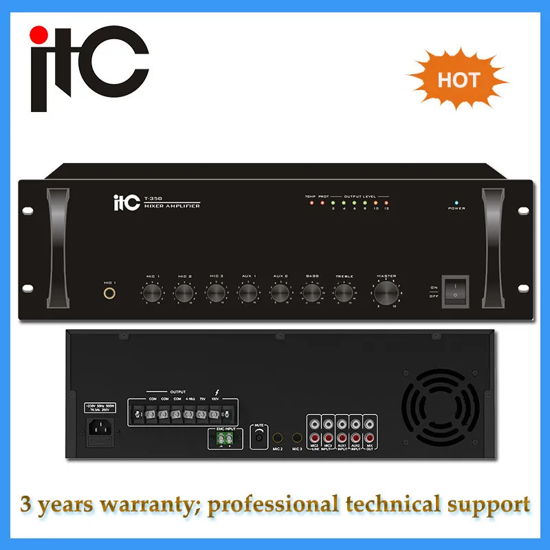 One EMC priority input paging system 650w best mixer amplifier