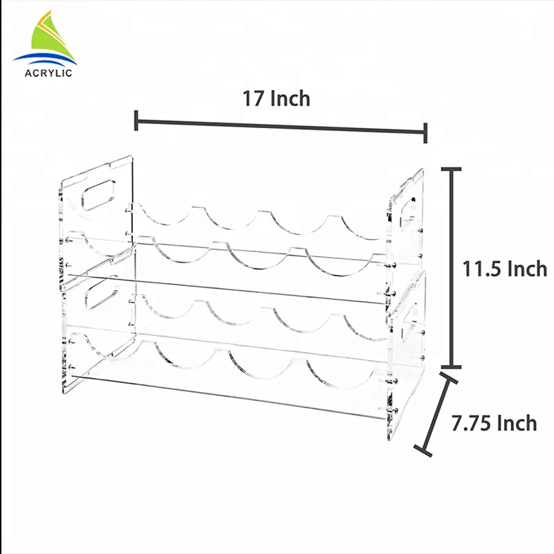 Freestanding Stack-able Wall-mounted Acrylic Wine Display Rack