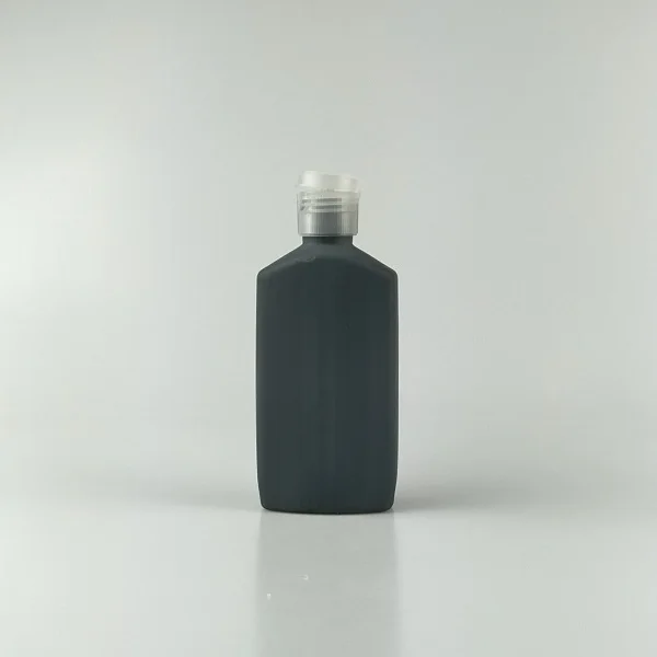 200ml empty plastic black color soft touch squeeze bottle with cap